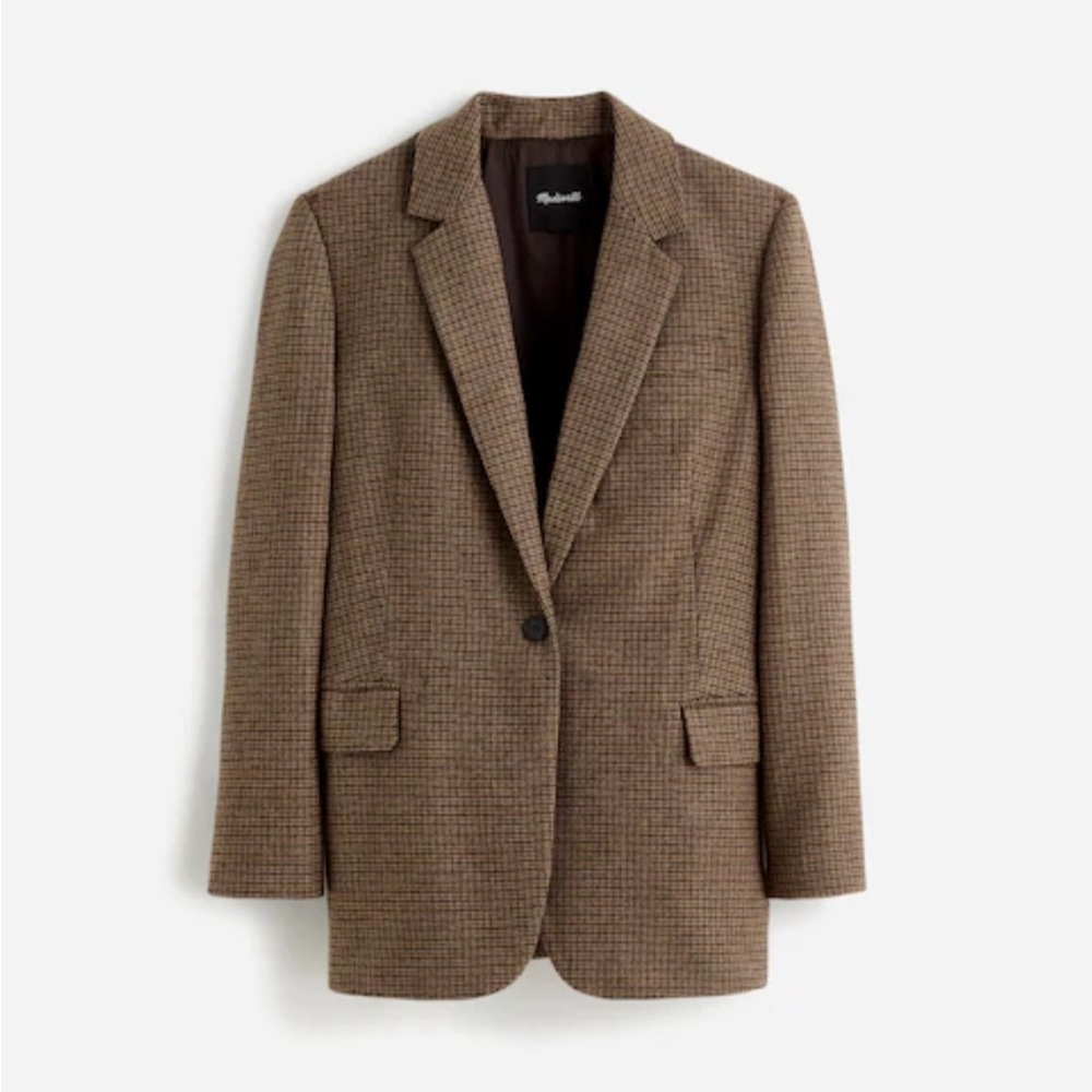 Madewell Brown Checkered Blazer
